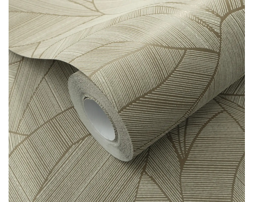 Rol behang met bladmotief