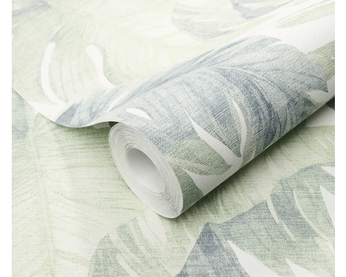 Rol behang met bladerenpatroon