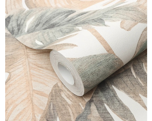 Behangrol met bladerenmotief