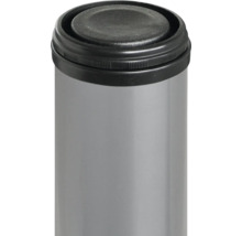 Metalen afvalemmer met zwart deksel