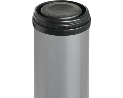 Metalen afvalemmer met zwart deksel