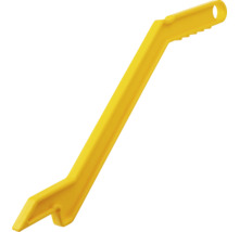 Gele kunststof duwstok voor tafelcirkelzagen met ergonomische handgreep.