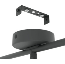 Zwarte plafondmontageset voor een railsysteem