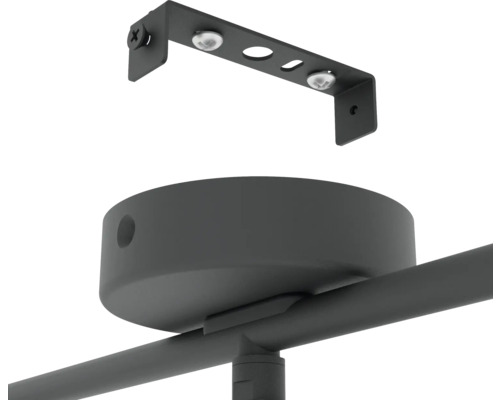 Zwarte plafondmontageset voor een railsysteem