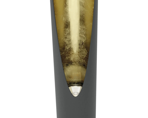 Close-up van een wandlamp met een goudkleurig oppervlak aan de binnenkant