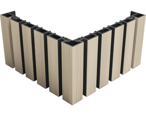 Hoekweergave van houten wandpanelen