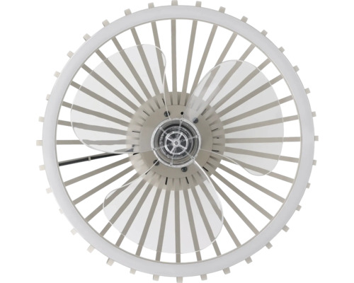 Plafondventilator met drie bladen en verlichting