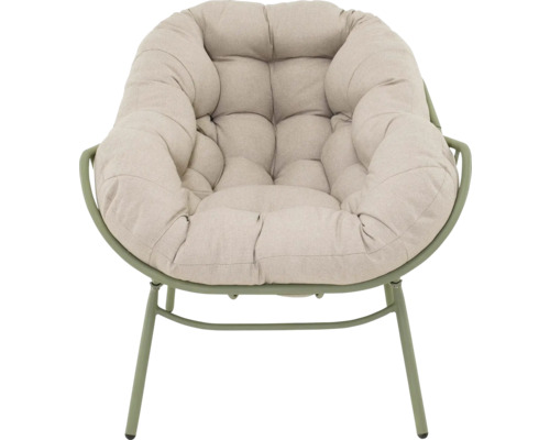 Gestoffeerde lounge stoel met metalen frame