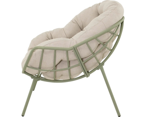 Tuinstoel met metalen frame en gestoffeerd zitkussen