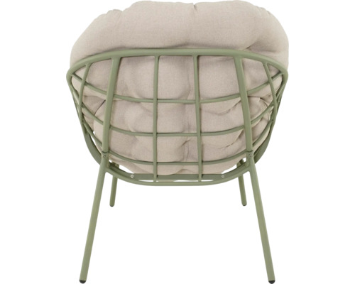 Tuinstoel met metalen frame en comfortabele zitkussens