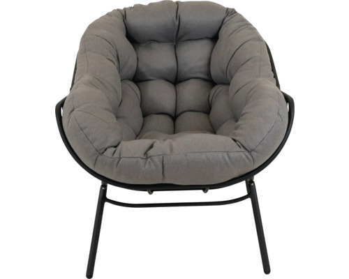 Fauteuil met metalen frame en stoffen bekleding