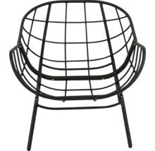 Zwarte metalen tuinstoel met rasterontwerp