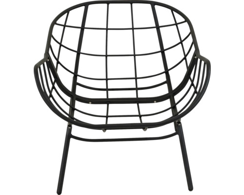 Zwarte metalen tuinstoel met rasterontwerp