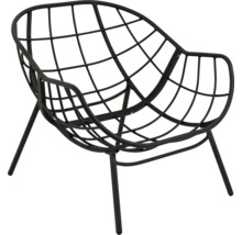 Zwarte draadstoel met metalen frame