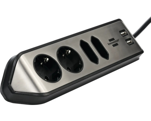 Verlengsnoer met contactdozen en USB-poorten