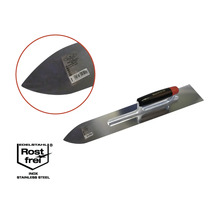 Stalen troffel met kunststof handgreep en roestvrij symbool