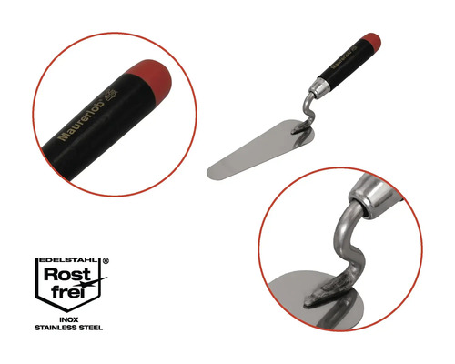 Metselspatel met roestvrijstalen blad en zwart handvat