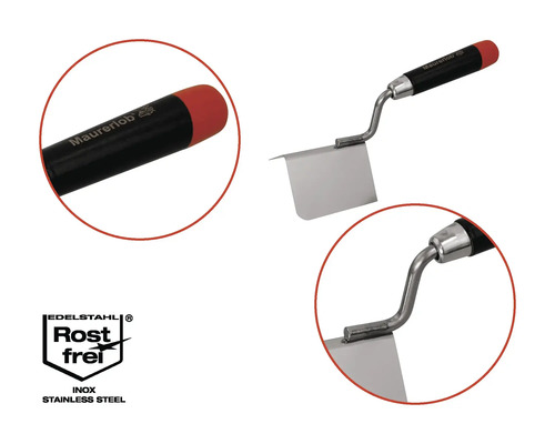 Maurerlob hoektroffel van roestvrij staal met handvat