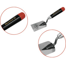 Metselspaan met houten handvat en metalen blad