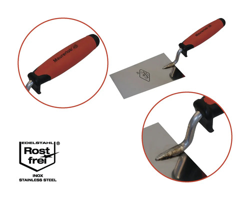Maurerlob metseltroffel met roestvrijstalen blad en kunststof handvat