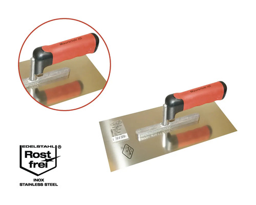 Stucspaan van roestvrij staal met kunststof handvat