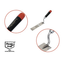 Maurerlob hoekspatel met roestvrijstalen blad en kunststof handvat