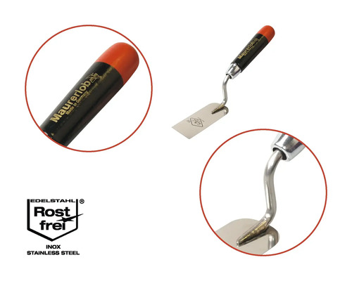 Metalen pleisterspaan met houten handvat