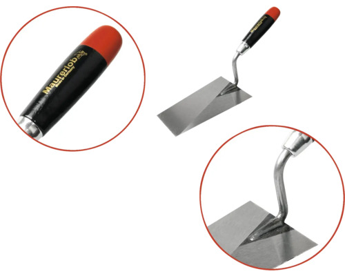 Maurerlob troffel met stalen blad en kunststof handgreep