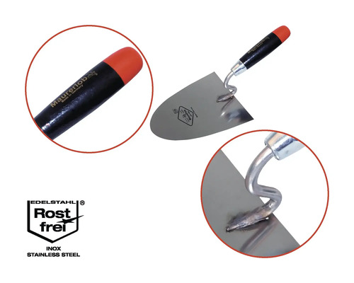 Metselspaan met stalen blad en kunststof handvat