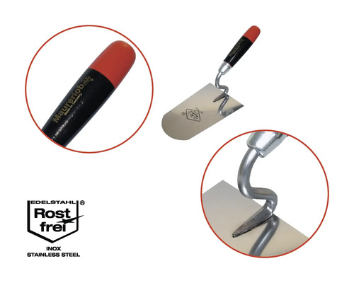 Metselspaan met houten handvat en roestvrijstalen blad