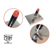 Gladde spaan van roestvast staal met kunststof handgreep