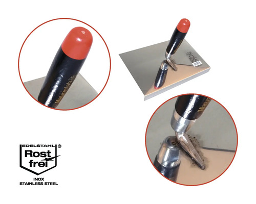 Gladde spaan van roestvast staal met kunststof handgreep