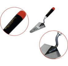 Metselwerk troffel met zwart handvat en rode punt