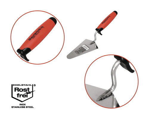 Troffel met stalen blad en kunststof handvat