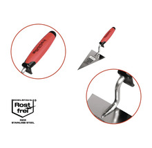 Metalen troffel met roestvrijstalen blad en ergonomische handgreep