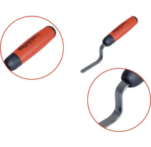 Maurerlob voegkrabber met kunststof handvat en detailweergaven