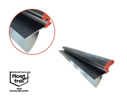 Roestvrij stalen hoekspatel met het keurmerk 'Rostfrei'