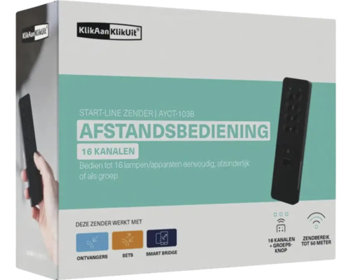 Verpakking van een KlikAan KlikUit afstandsbediening voor 16 kanalen