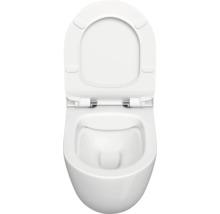 Wandcloset diepspoel met open spoelrand en toiletzitting