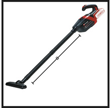 Een Einhell accuzuiger met zuigbuis en mondstuk