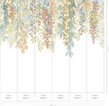 Fotobehang met bloemmotief en hangende bloemen