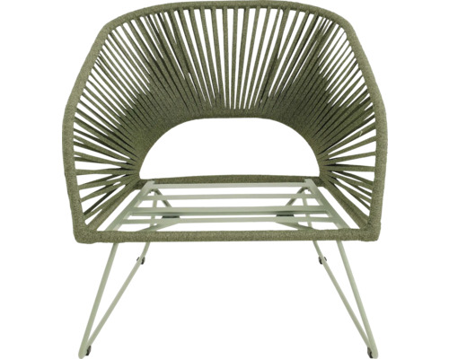 Tuinstoel met touwbekleding en metalen frame