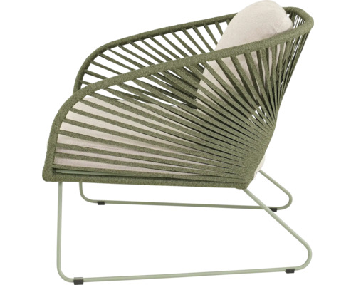 Tuinstoel met zitkussen en rugleuning van touw