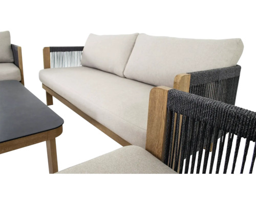 Tuinmeubelset met bank, fauteuil en tafel