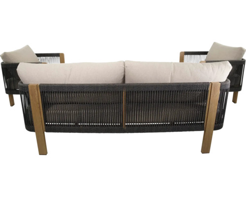 Tuinbank met vlechtwerk en kussens