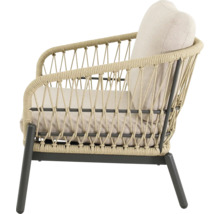 Tuinfauteuil met koordvlechtwerk en kussens