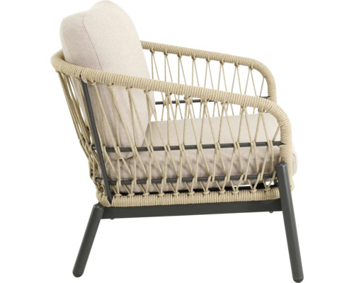 Fauteuil met touwconstructie en bekleding