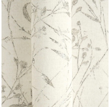 Behang met bloemenpatroon, takken en bladeren in schetsstijl