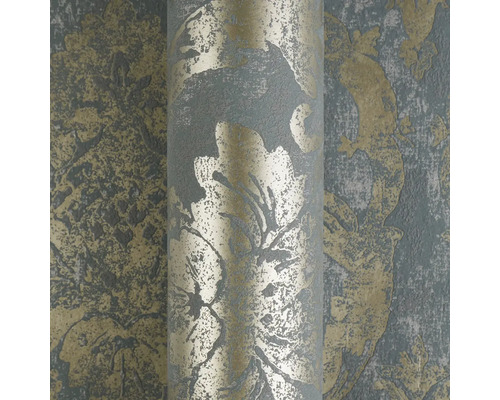 Behang met bloemmotief op een gestructureerde achtergrond