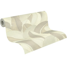 Vliesbehang met groot bladerenpatroon en structuur, behangrol